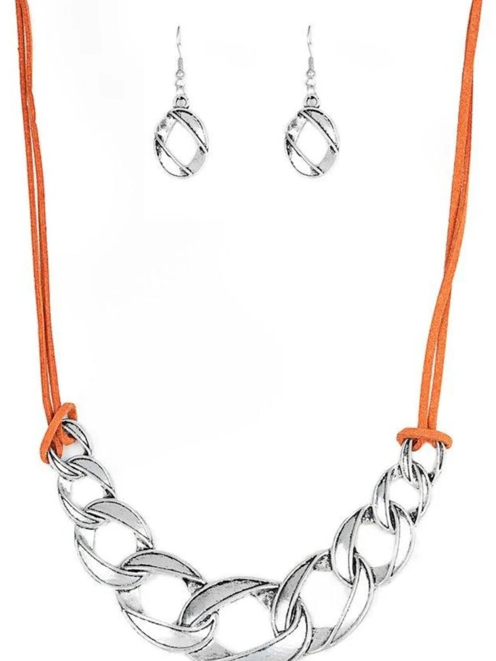 Paparazzi Naturally Nautical Orange Necklace & Earrings Set